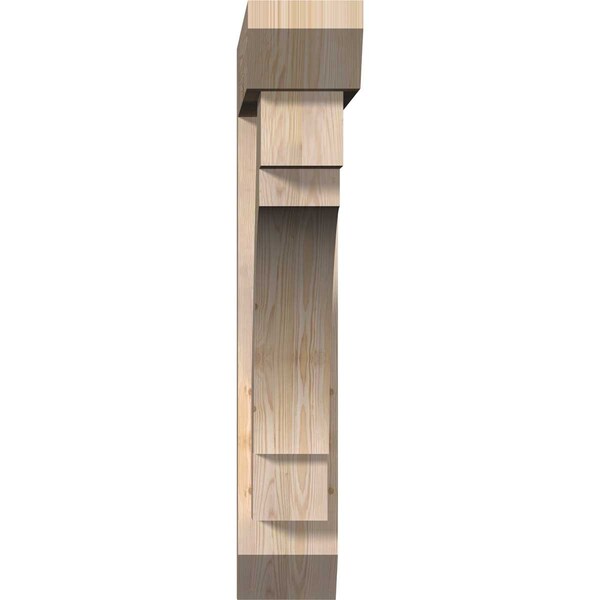 Merced Slat Smooth Bracket W/ Offset Brace, Douglas Fir, 7 1/2W X 42D X 42H